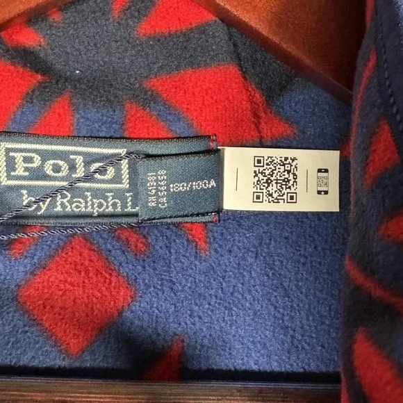 Polo Ralph Lauren Pullover Mens M Red Green Fleece Snap Fair‎ Isle Snowflake